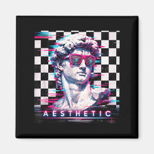 Imã Vaporwave david glitch arte estética retrowave 80