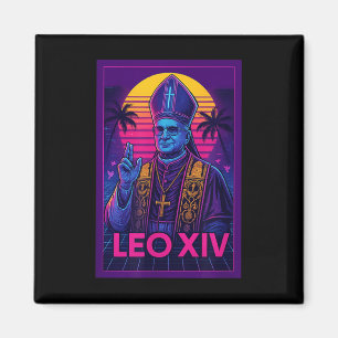 Imã Vaporwave Papa Leo Xiv _ Católico Retrofuturista