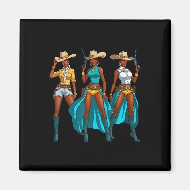 Imã Vaqueira Rodeio Western Meninas Negras Juneteenth  (Frente)