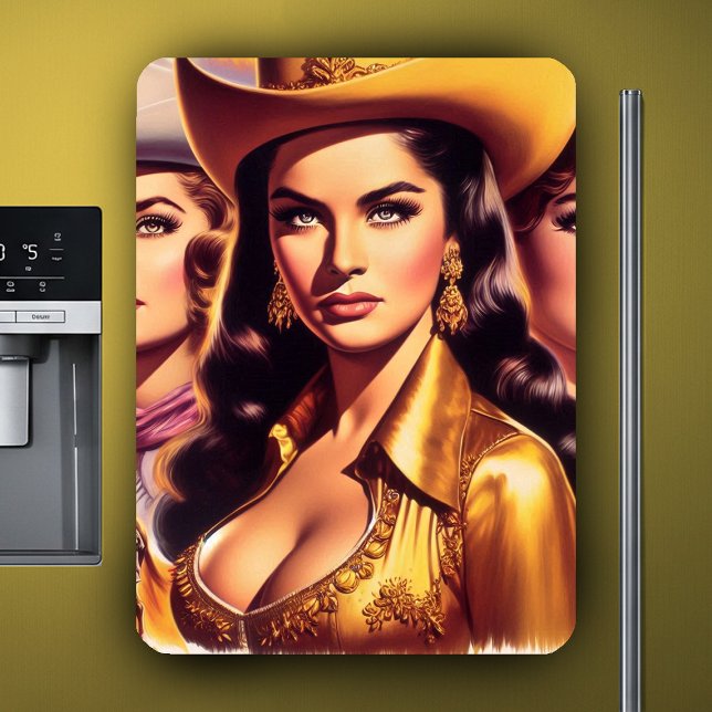 Ímã Vaqueiras Lindas Retro (Criador carregado)