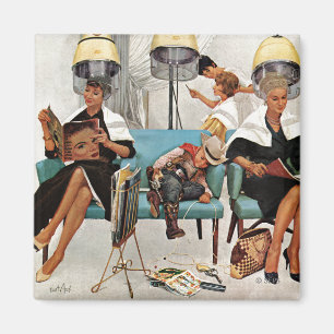 Imã Vaqueiro adormecido no salão de beleza