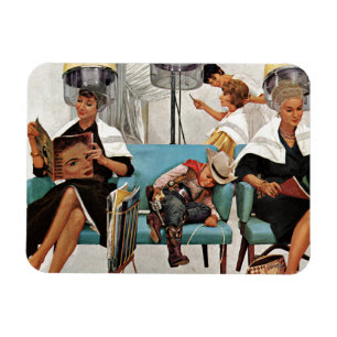 Ímã Vaqueiro adormecido no salão de beleza