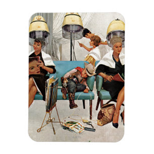 Ímã Vaqueiro adormecido no salão de beleza