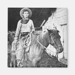 Imã Vaqueiro americano em Kansas, c.1880 (foto de b/w)