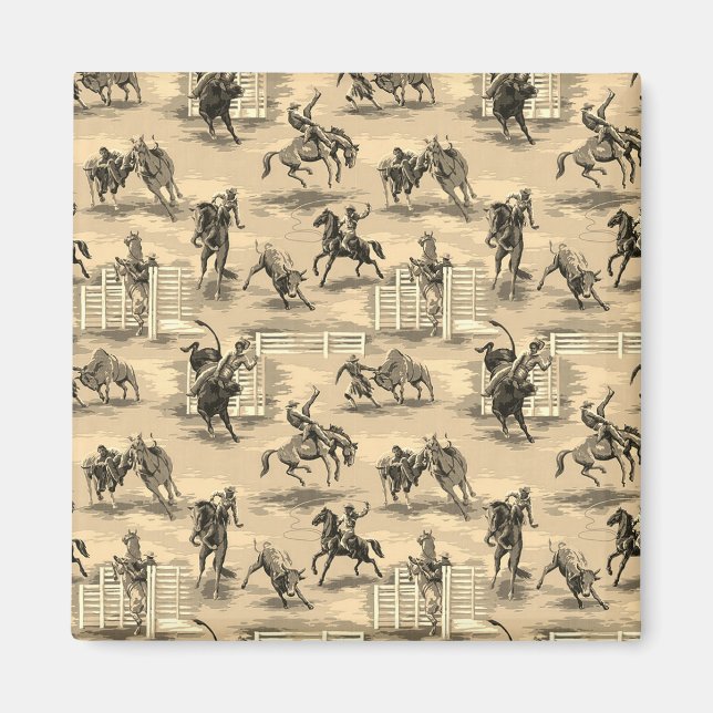 Imã Vaqueiro de Rodeio Western Vintage Retro (Frente)