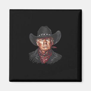 Imã Vaqueiro Engraçado Ocidental Donald Trump Bandeira