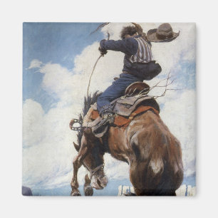 Imã Vaqueiros Western Vintage, Bucking por NC Wyeth