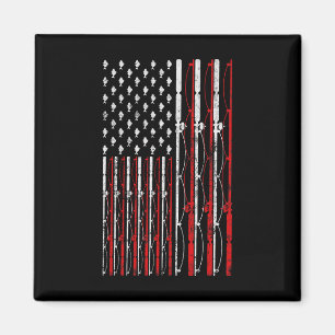 Imã Vara de Pesca Bandeira Americana Engraçado Vintage