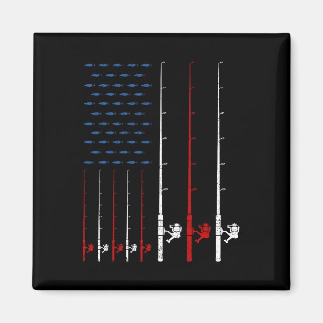 Imã Varas de Pesca Bandeira Americana  (Frente)