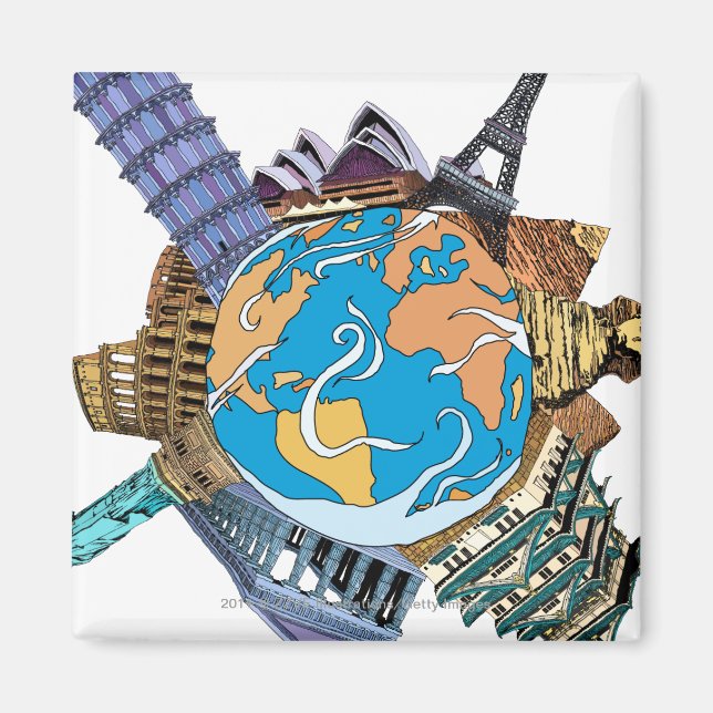 Imã Vários lugares famosos do mundo (Frente)