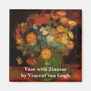 Imã Vase "Ainda viva" com Zinnias por Vincent van Gogh