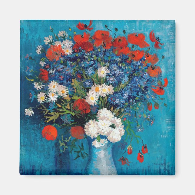 Imã Vase com Cornflower e Poppies, Van Gogh (Frente)
