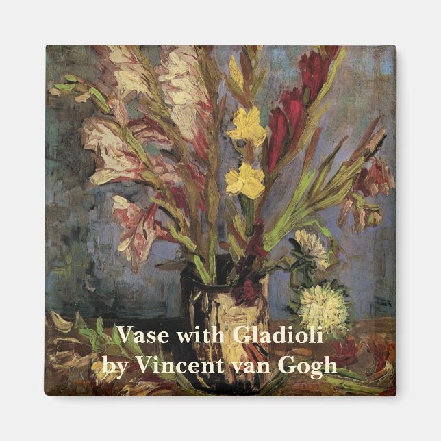 Imã Vase com Gladioli por Vincent van Gogh (Frente)