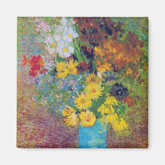 Imã Vase com margaridas e anêmonas, Van Gogh (Frente)