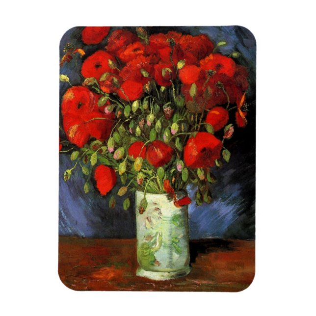 Ímã Vase com papagaios vermelhos por Vincent van Gogh (Vertical)