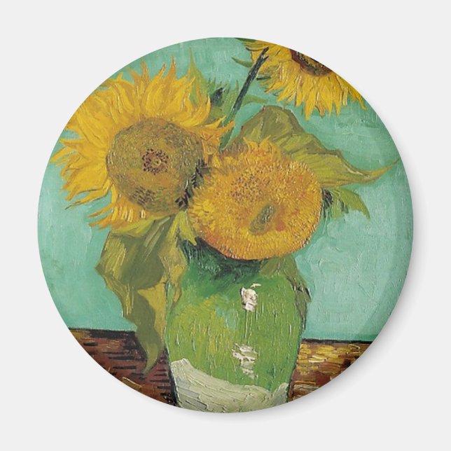 Imã Vase com três girassóis, Vincent van Gogh (Frente)