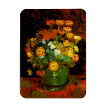 Vase com Zinnias Van Gogh Fine Art
