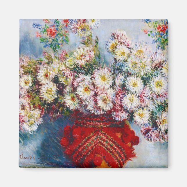 Imã Vase de Chrysanthemums Claude Monet (Frente)