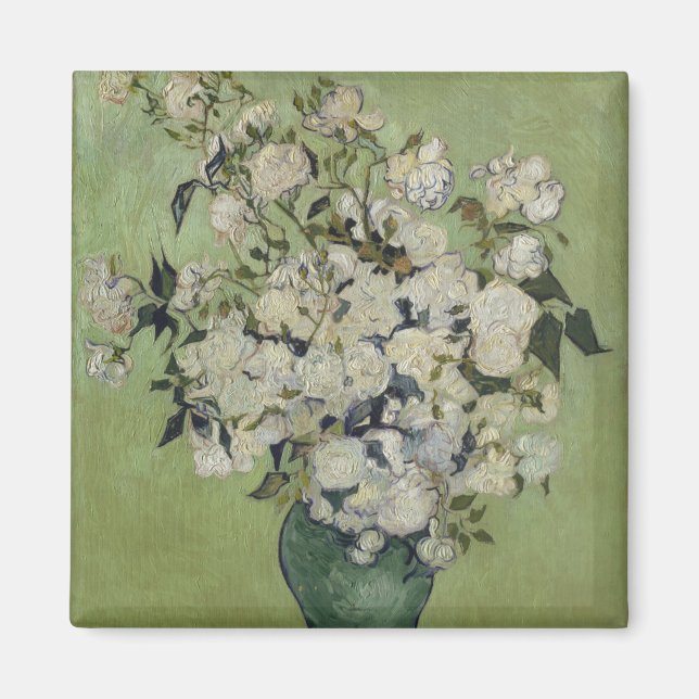 Imã Vase de Rosas por Vincent Van Gogh (Frente)