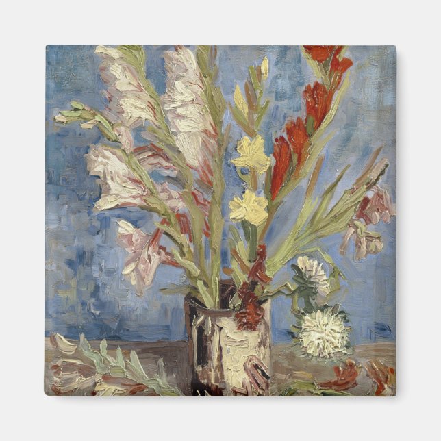 Imã Vase with Gladioli and Chinese Asters by Van Gogh (Frente)