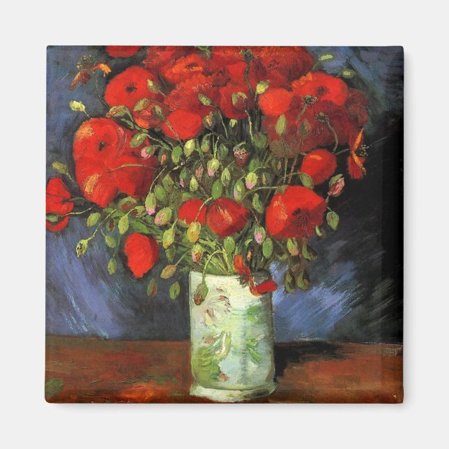 Imã Vase with Red Poppies by Vincent Van Gogh  (Frente)