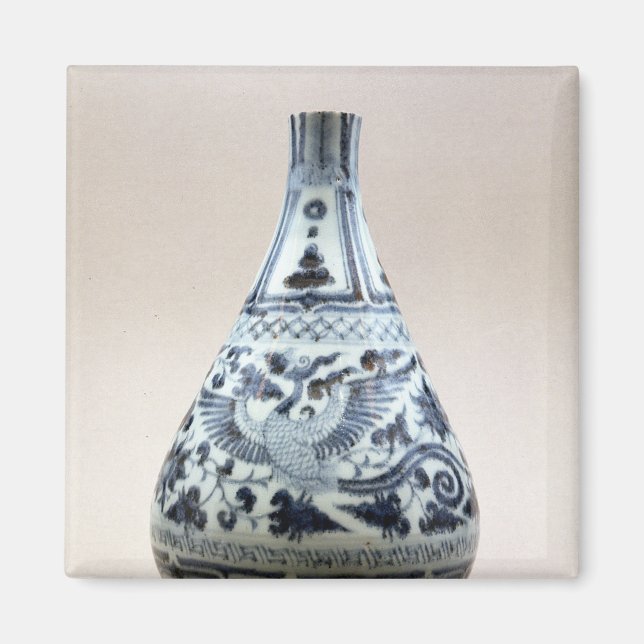 Imã Vaso azul e branco, Dinastia Yuan (Frente)