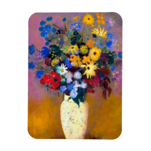 Ímã Vaso Branco com Flores Odilon Redon