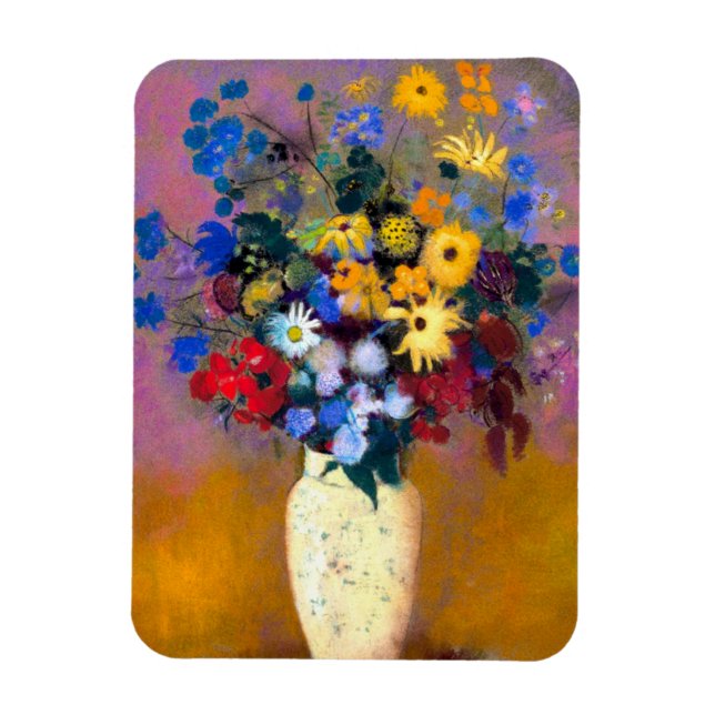Ímã Vaso Branco com Flores Odilon Redon (Vertical)