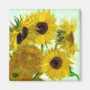 Imã Vaso com doze girassóis, belas artes de Van Gogh