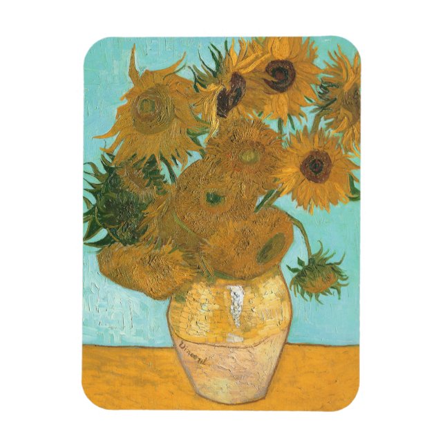 Ímã Vaso com Doze Girassóis por Vincent van Gogh (Vertical)