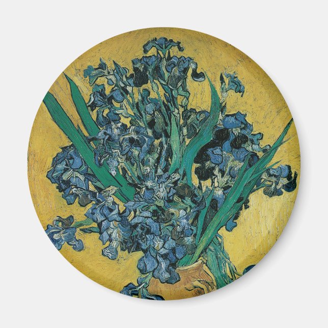 Imã Vaso com Íris por Vincent van Gogh, Arte Antiga (Frente)