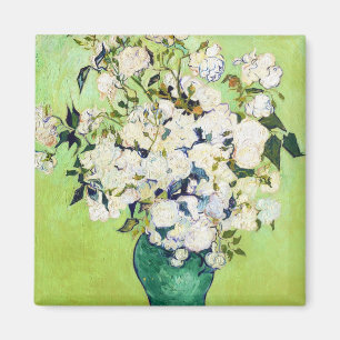 Imã Vaso com pintura de Vincent van Gogh dos rosas