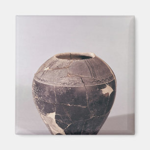 Imã Vaso de Engobe decorado com linhas onduladas