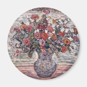 Imã Vaso de Flores, Zinnias por Maurice Prendergast