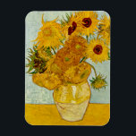 Ímã Vaso de Girassóis de Vincent Van Gogh<br><div class="desc">Esta pintura de girassóis faz parte do segundo conjunto de belas pinturas impressionistas de girassóis de Van Gogh,  que ele criou em 1888.</div>