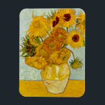 Ímã Vaso de Girassóis de Vincent Van Gogh<br><div class="desc">Esta pintura de girassóis faz parte do segundo conjunto de belas pinturas impressionistas de girassóis de Van Gogh,  que ele criou em 1888.</div>