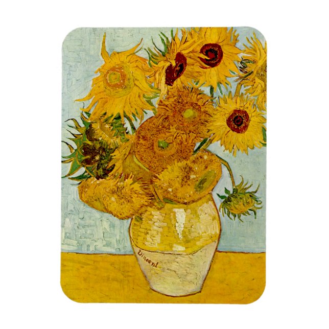 Ímã Vaso de Girassóis de Vincent Van Gogh (Vertical)