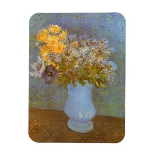 Ímã Vaso de Lilases, Margaridas e Anêmonas de Vincent
