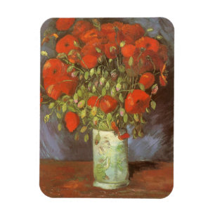 Ímã Vaso de Vida com Papoulas Vermelhas de Vincent van