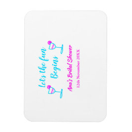 Ímã Vaso de vinho rosa azul chá de noiva vamos começar