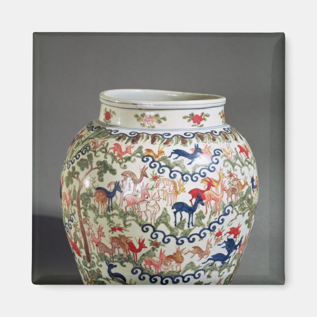 Imã Vaso grande decorado com cinco cores (Frente)