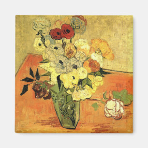 Imã Vaso Japonês, Rosas, Anêmonas por Vincent van Gogh