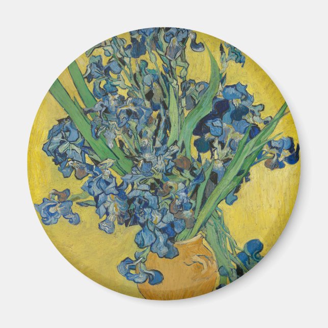 Imã Vaso Van Gogh com Íris Classic Impressionismo (Frente)