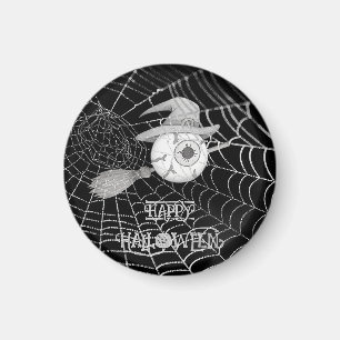 Imã Vassoura-de-bruxa do Halloween, olho assustador, t