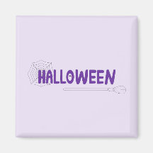 Vassoura de Halloween Mística e Detalhe de Teia De