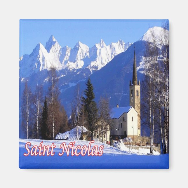 Imã VDA014 SANTO-NICOLAS - Vale de Aosta - Cordilheira (Frente)