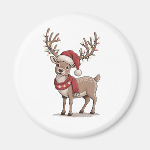 Imã Veado Animal Natal Veado Chapéu do Papai Noel Nata