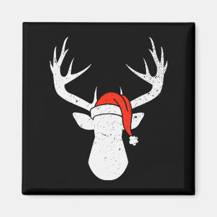 Imã Veado Com Chapéu de Papai Noel Presente de Caça de