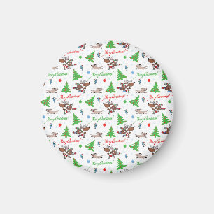 Imã veado de natal louco