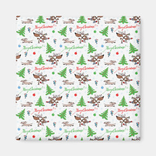 Imã veado de natal louco